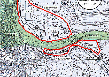 A-2（穴原温泉地区）の区域図