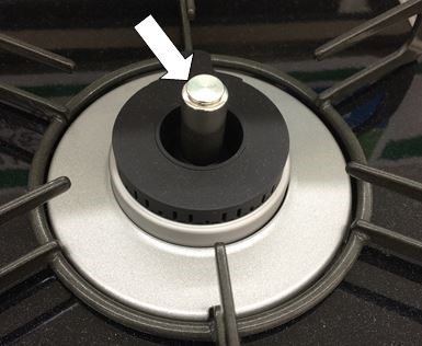 コンロの調理油過熱防止装置を示した写真