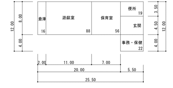 まつかわ東幼稚園の平面図