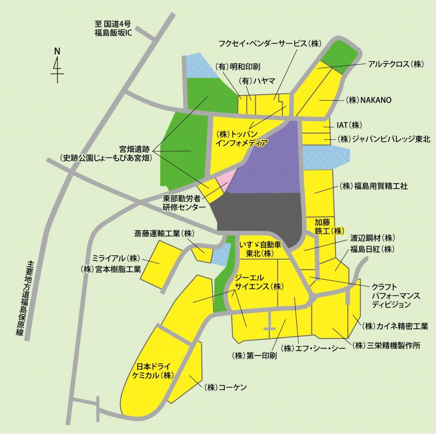 福島工業団地の区画図