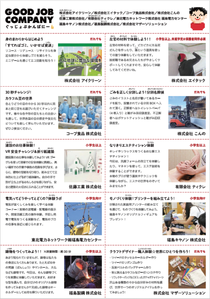 ふくしまグッジョブのチラシ裏