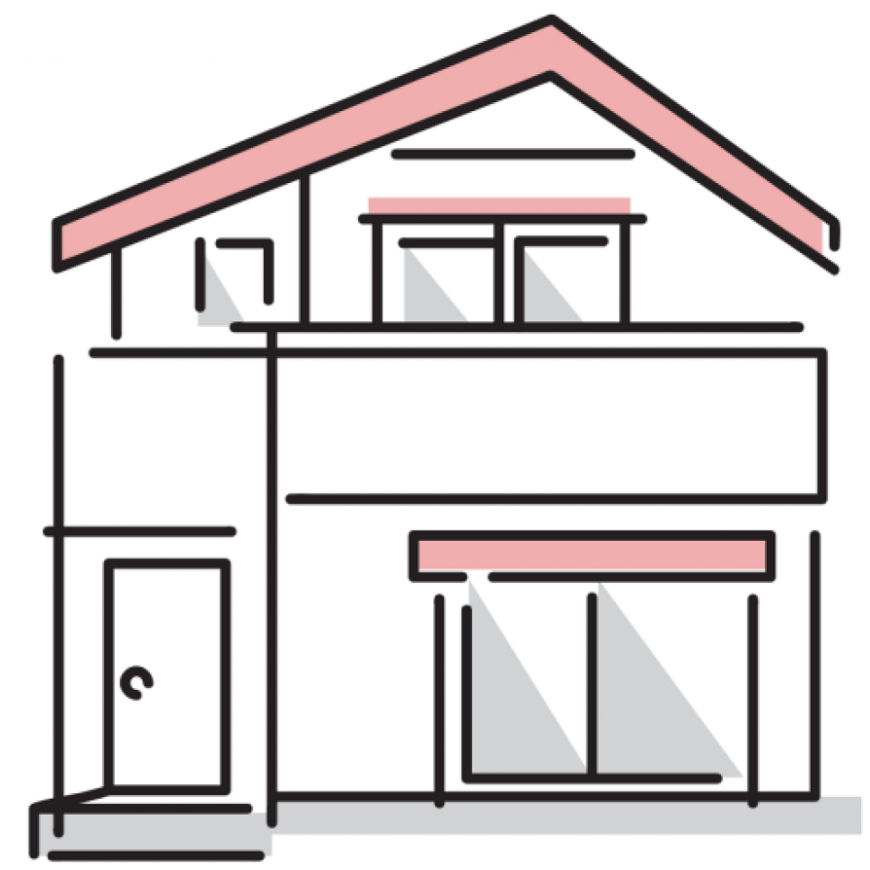 2階建ての家のイラスト