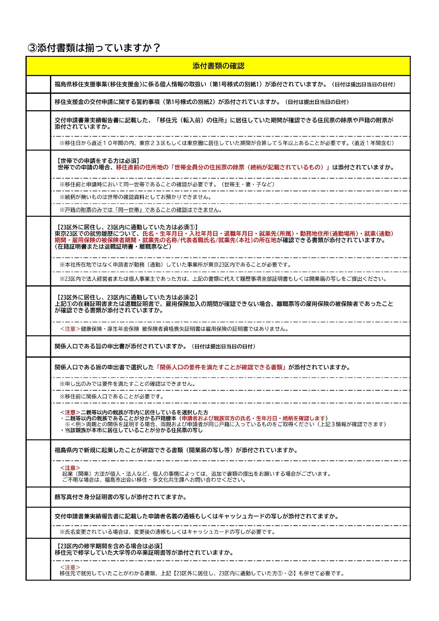 関係人口の起業添付書類