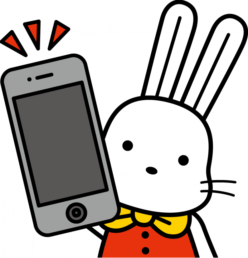 ももりんが携帯電話を持っているイラスト