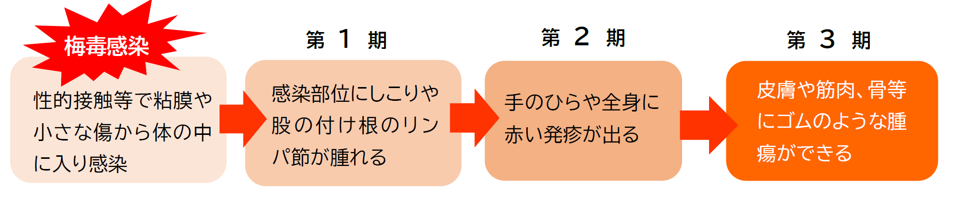 梅毒に感染してからの経過