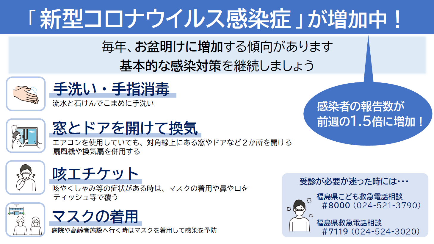 「新型コロナウイルス感染症」が増加中!