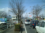 柱のみになった標識の作業前の写真