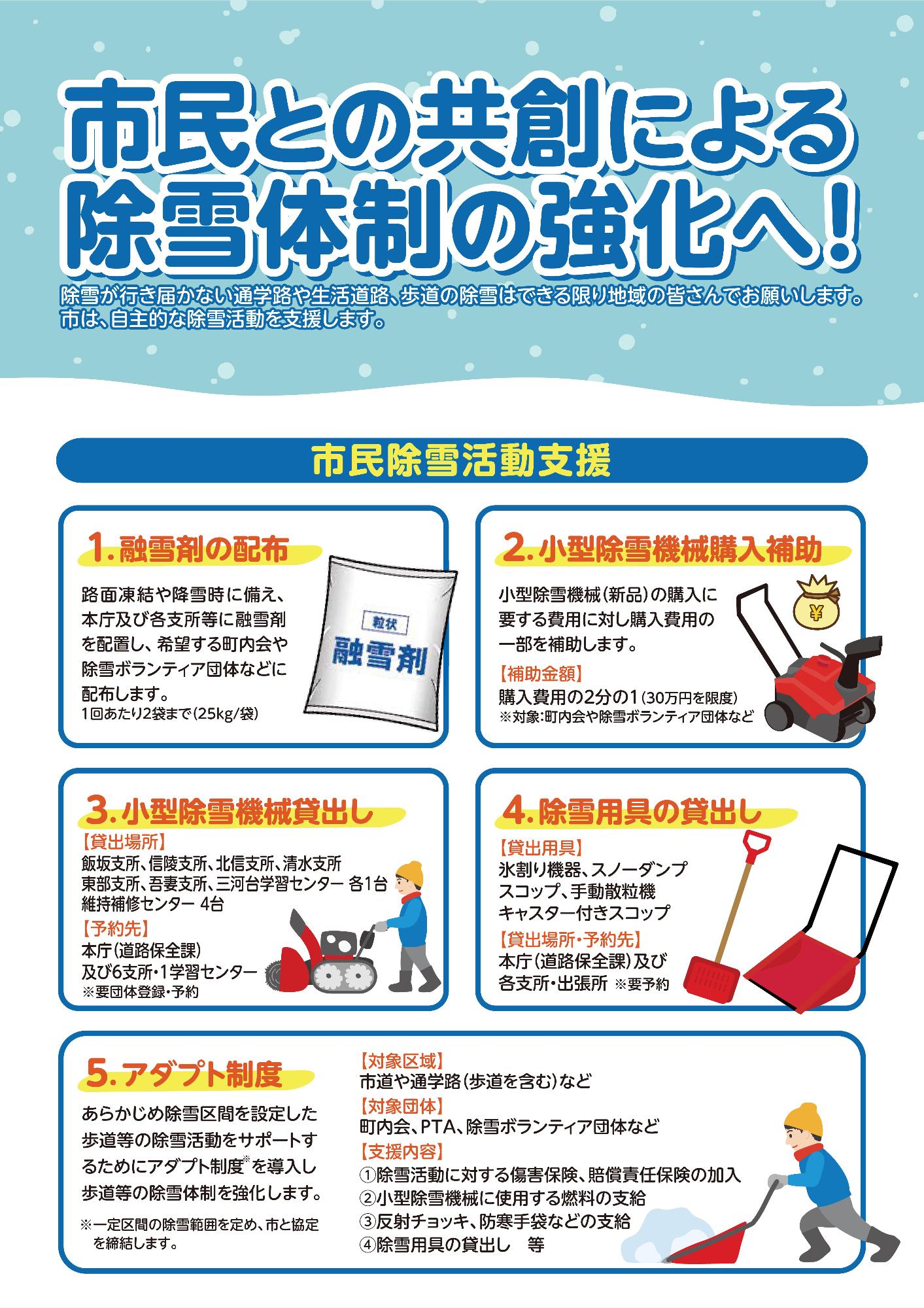 市民との共創による除雪体制の強化へ!(表)