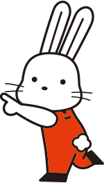 指を差しているももりんのイラスト