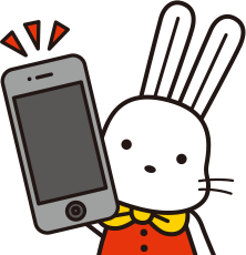 ももりんがスマホを持っているイラスト