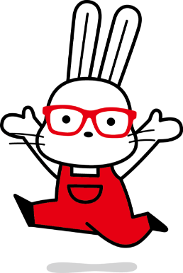 赤い眼鏡とオーバーオールを着ているももりんのイラスト
