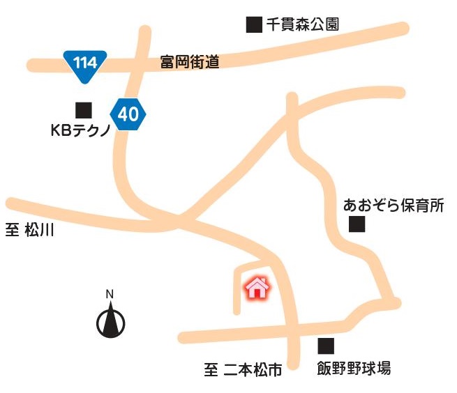 菅野 典子さんの自宅までの地図