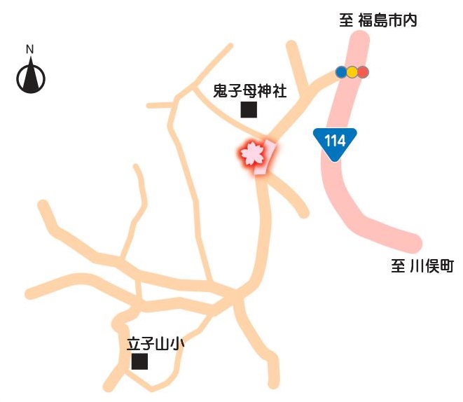 花が咲いている場所までの地図
