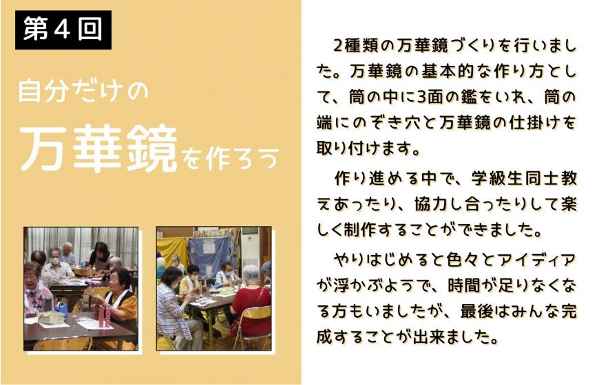 第4回自分だけの万華鏡を作ろうの活動の様子