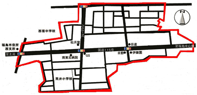 住所変更の対象地域の地図画像