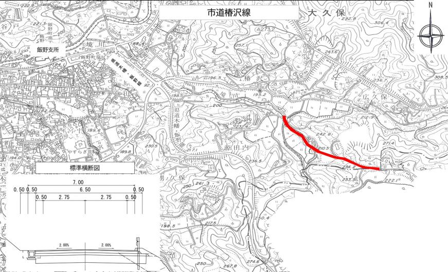 市道椿沢線の位置図