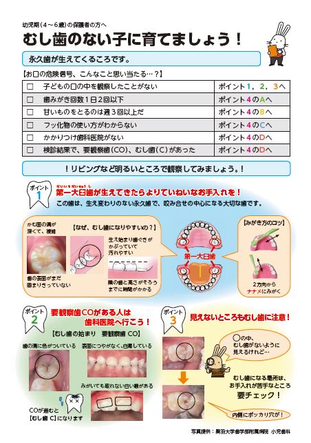 子どもむし歯予防リーフレット表