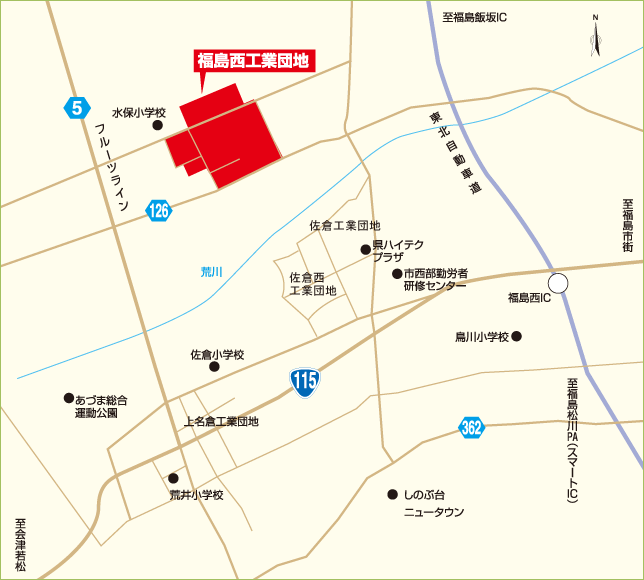 福島西工業団地位置図