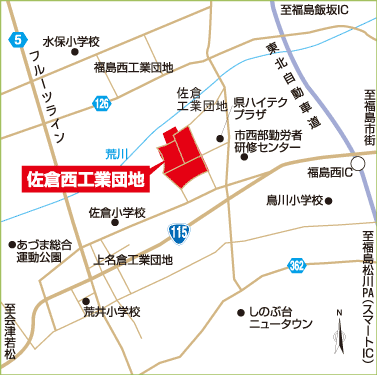 佐倉西工業団地の地図
