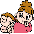 親と子どものイラスト