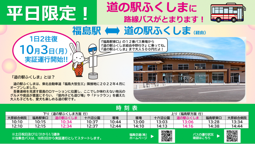 道の駅ふくしま経由中野線広報資料