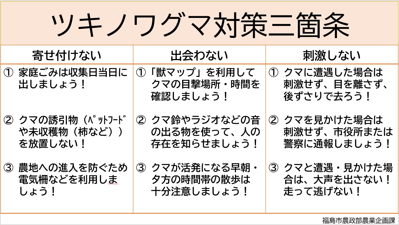 ツキノワグマ対策三箇条2