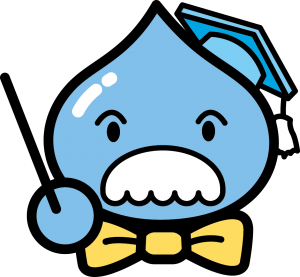 福島市水道局キャラクター水博士のイラスト