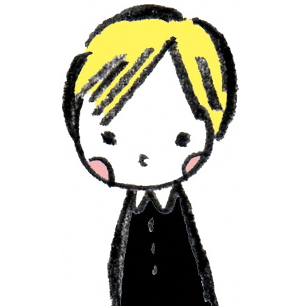 黄色の髪で黒い上着を着た男性のイラスト