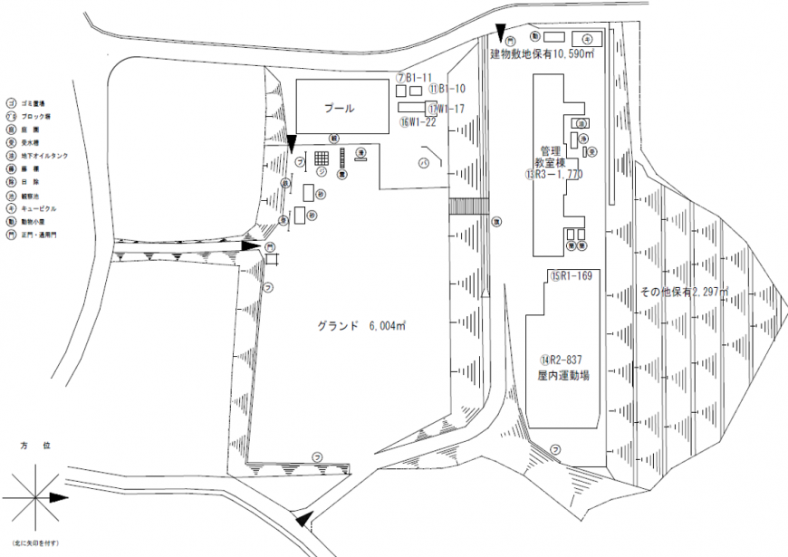 旧青木小学校配置図