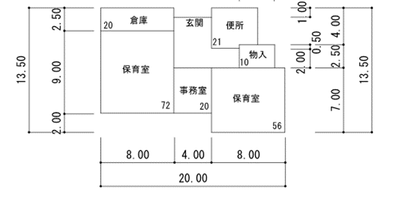 平田幼稚園の図面