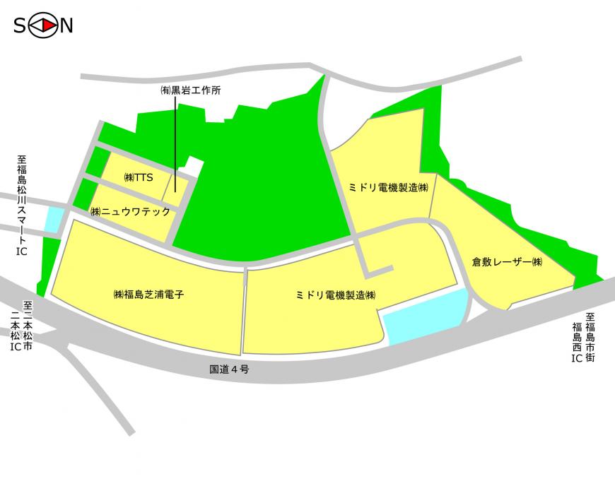 松川工業団地の区画図
