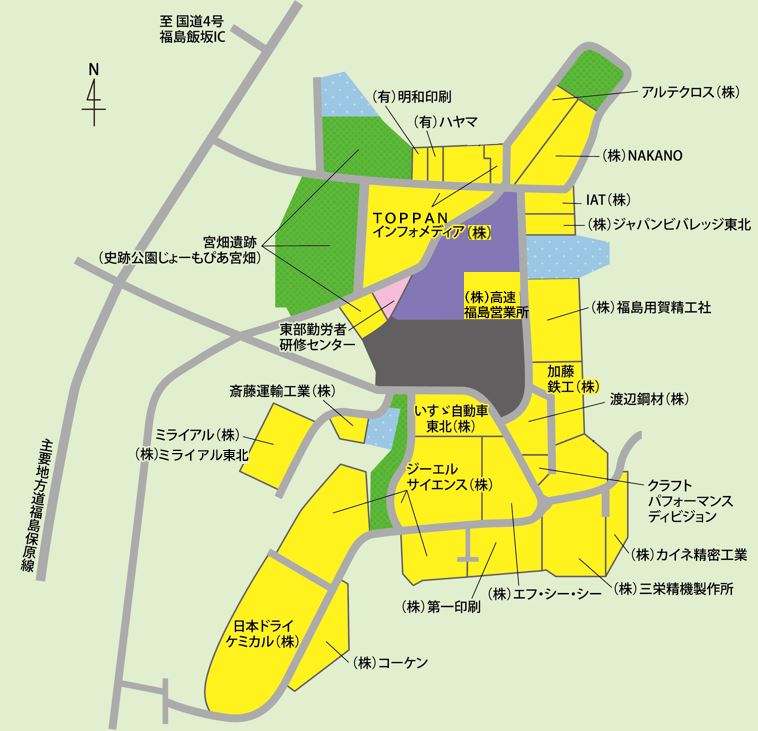 福島工業団地の区画図