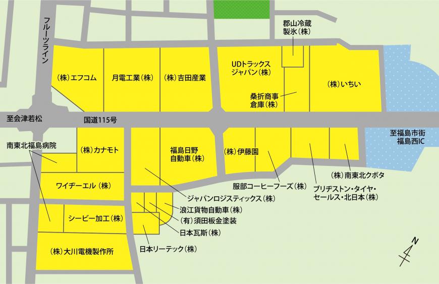 上名倉工業団地の区画図