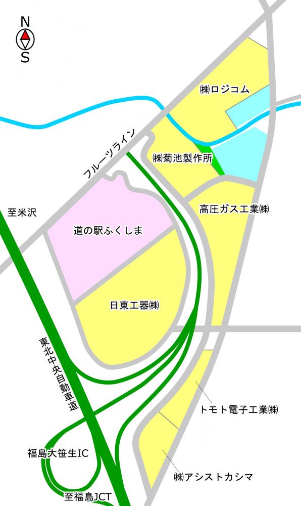 おおざそうインター工業団地の区画図