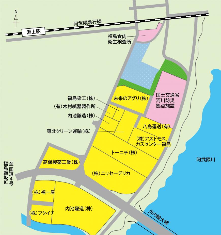 瀬上工業団地の区画図