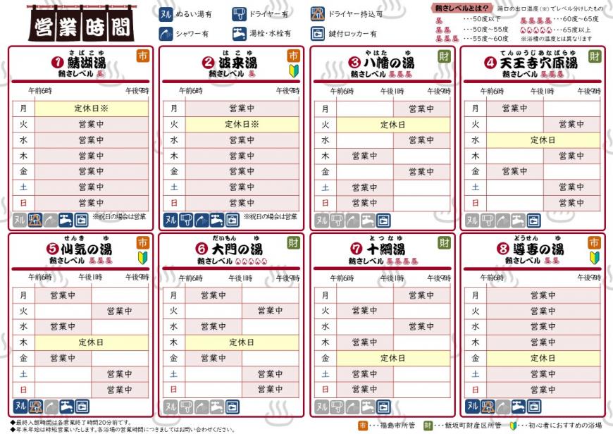 飯坂町公衆浴場御案内（裏面）