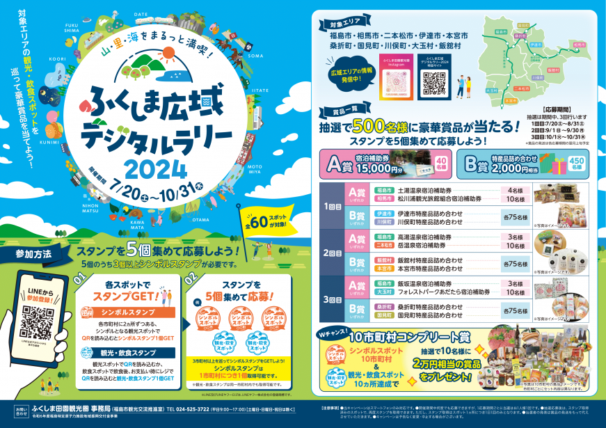 ふくしま広域デジタルラリー2024のチラシ（表面）