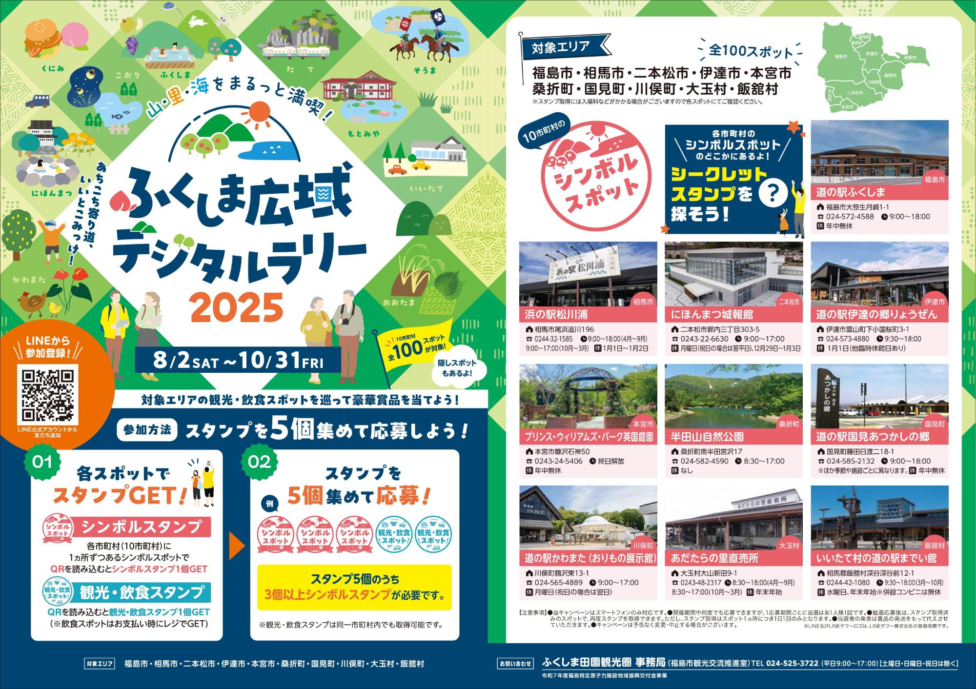 ふくしま広域デジタルラリー2025のチラシ（表面）