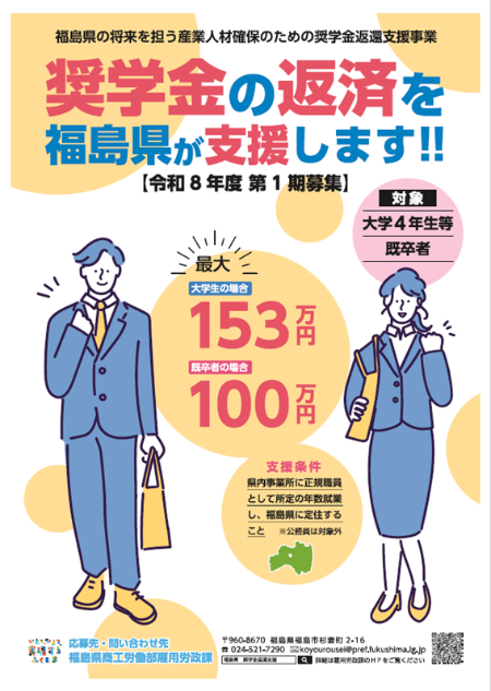 奨学金返還支援事業のチラシ