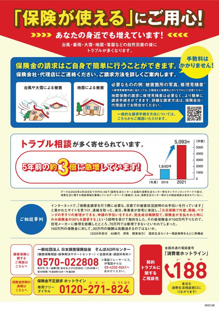 「保険が使える」にご用心！リーフレット（裏面）