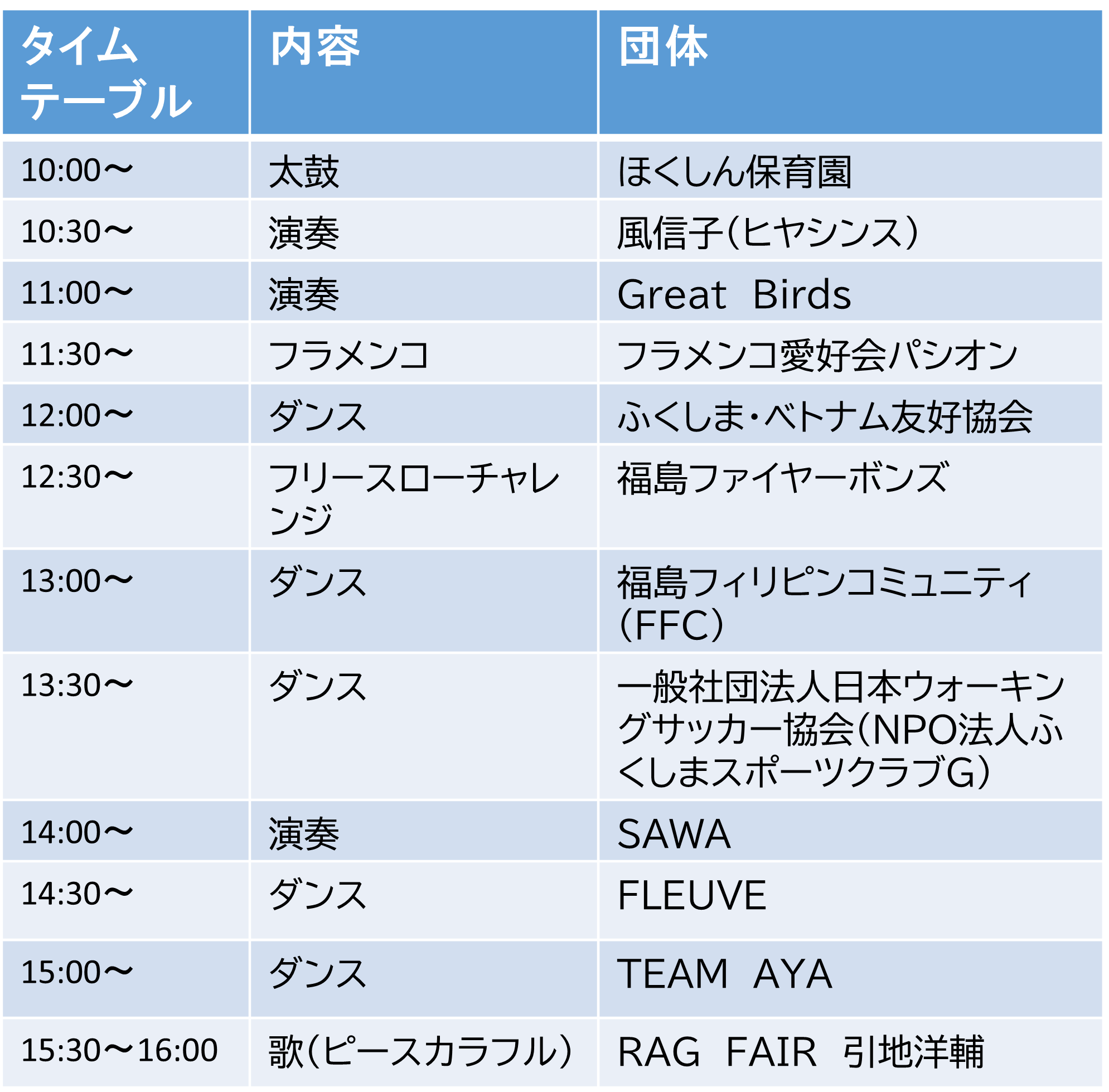 まちなか広場ステージプログラム5/3（日曜日）