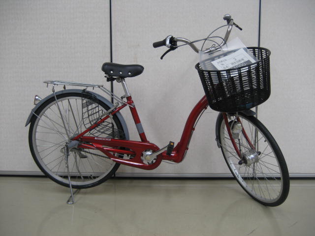 車体が赤色の自転車