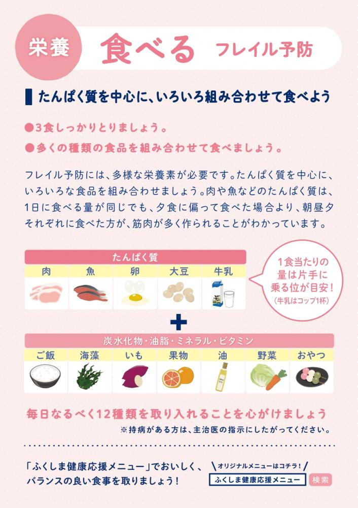 栄養 食べるフレイル予防のチラシ