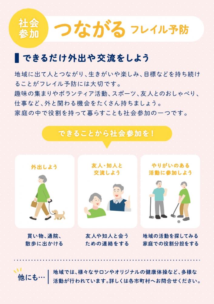 社会参加 つながるフレイル予防のチラシ