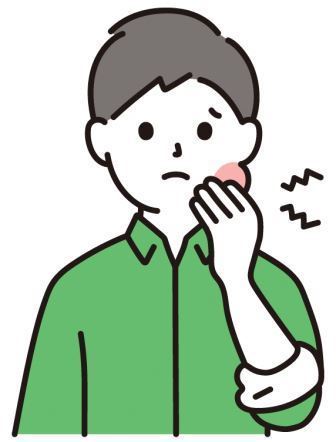 歯が腫れて痛んでいる男性のイラスト