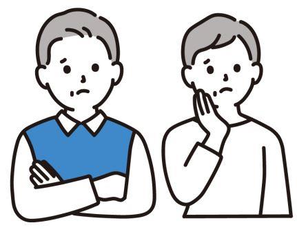 困った様子の男女のイラスト
