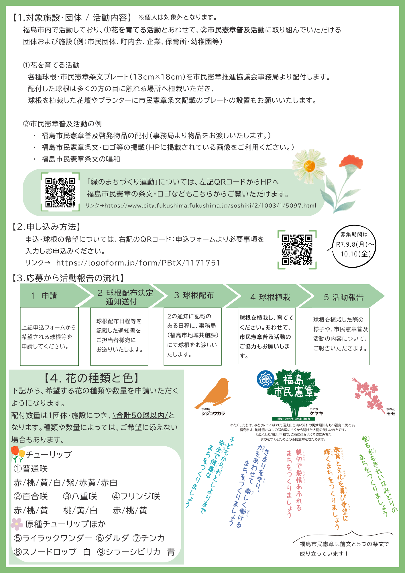 緑のまちづくり運動チラシ（裏）