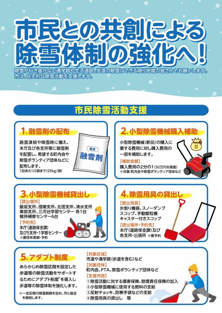 市民との共創による除雪体制の強化へ!（表）
