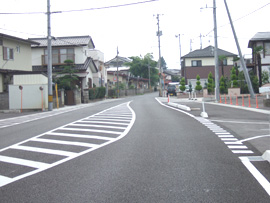 都市計画道路北沢又丸子線（北沢又工区）の道路の写真