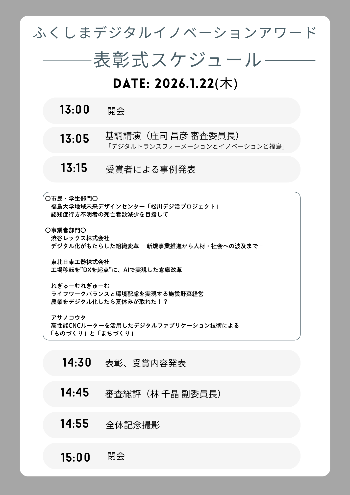 ふくしまデジタルイノベーションアワード表彰式開催チラシ＿裏